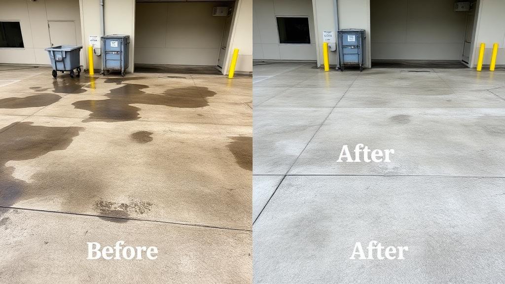 Before and after kahului warehouse — dumpster pad